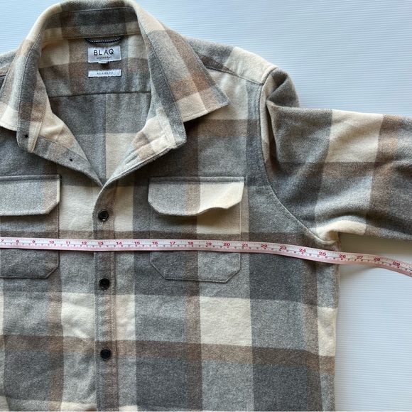 BLAQ Plaid Overshirt Jacket (Shacket) Wool Alpaca Blend Flannel Relaxed Mens XXL - Picture 9 of 11